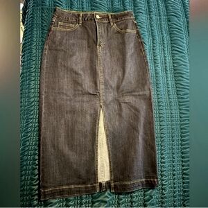 Midi length jean skirt